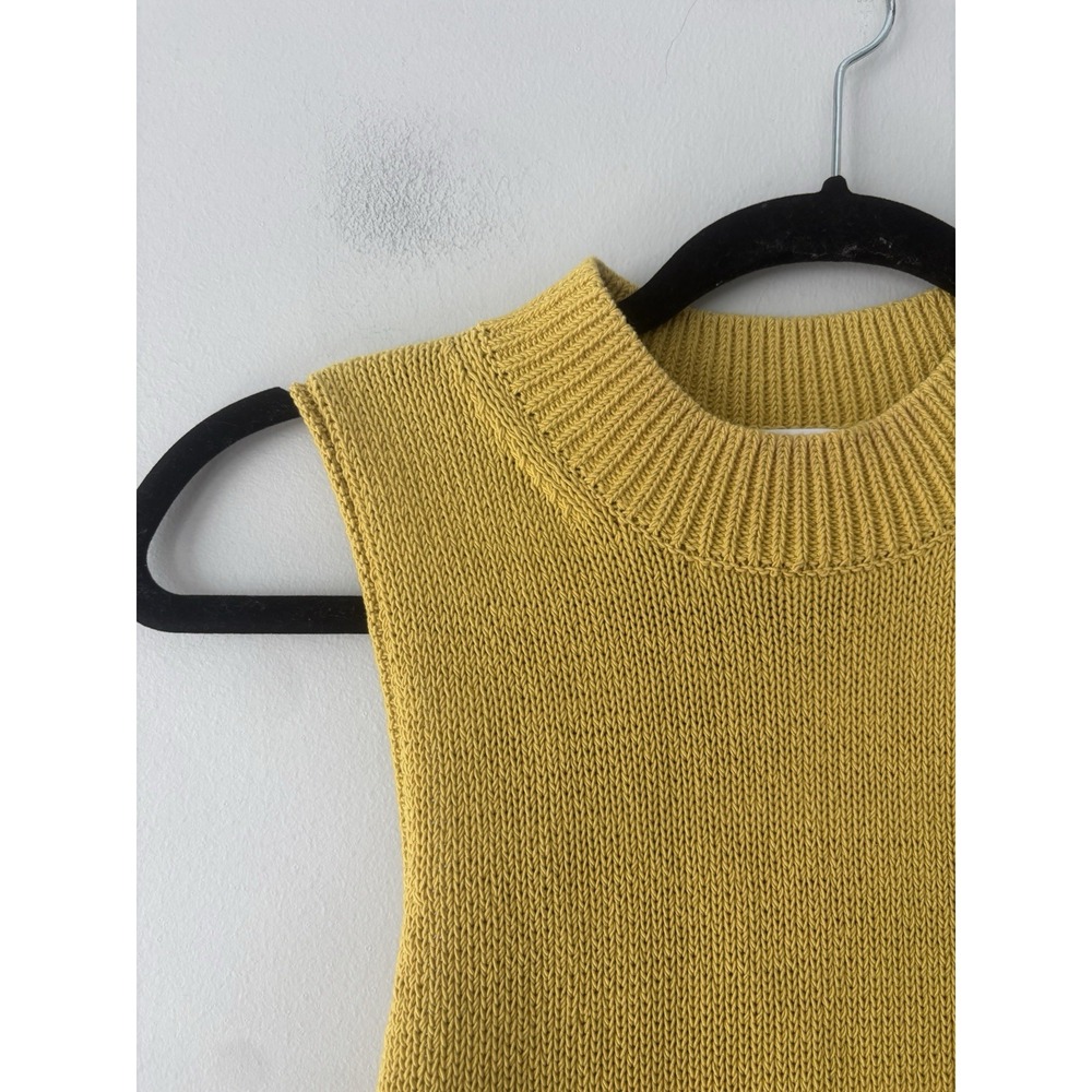 Jonathan Simkhai Clarita Macrame Yellow Knit Mock Neck Tank Top Sz Small Boho - Picture 4 of 7